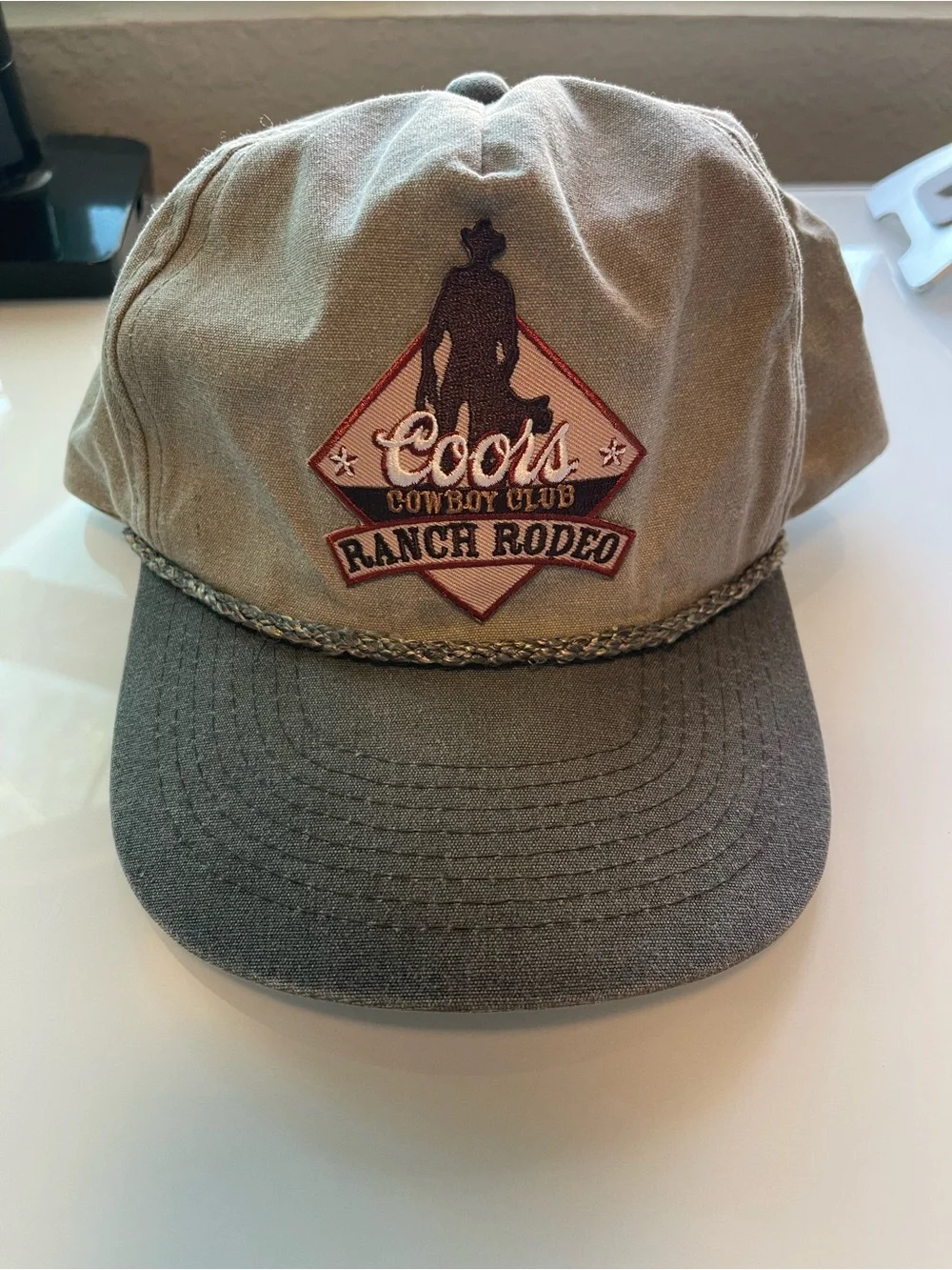 Coors Cowboy Club Ranch Rodeo Cobra Hat SnapBack Grey Country Line Dancing Fit